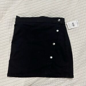 We The Free Notched Black Mini Skirt